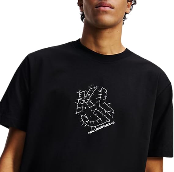 Karl Lagerfeld Jeans Herren Regular Curved Hem Shibori T-Shirt
