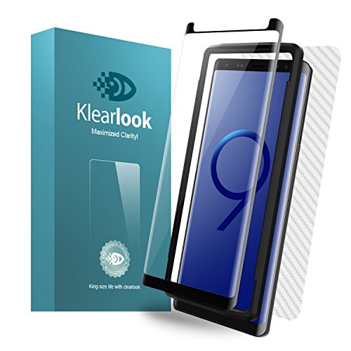 Galaxy Note 9 Screen Protector, Note 9 Tempered Glass Screen Protector Case Friendly with [Easy Install Tool] [S Pen Compatible] Front Tempered Glass and Back Skin Film for Galaxy Note 9