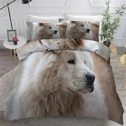 Housse de couette 200x200 zippée lavable parure de lit chien douce - 6