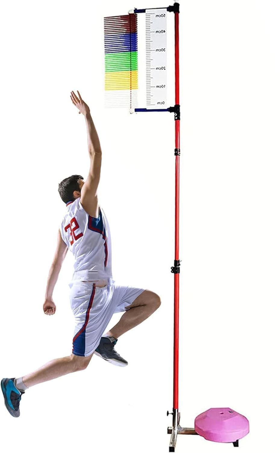 Pionowy tester skoków – sprzęt treningowy o regulowanej wysokości do koszykówki, siłowni i sportu