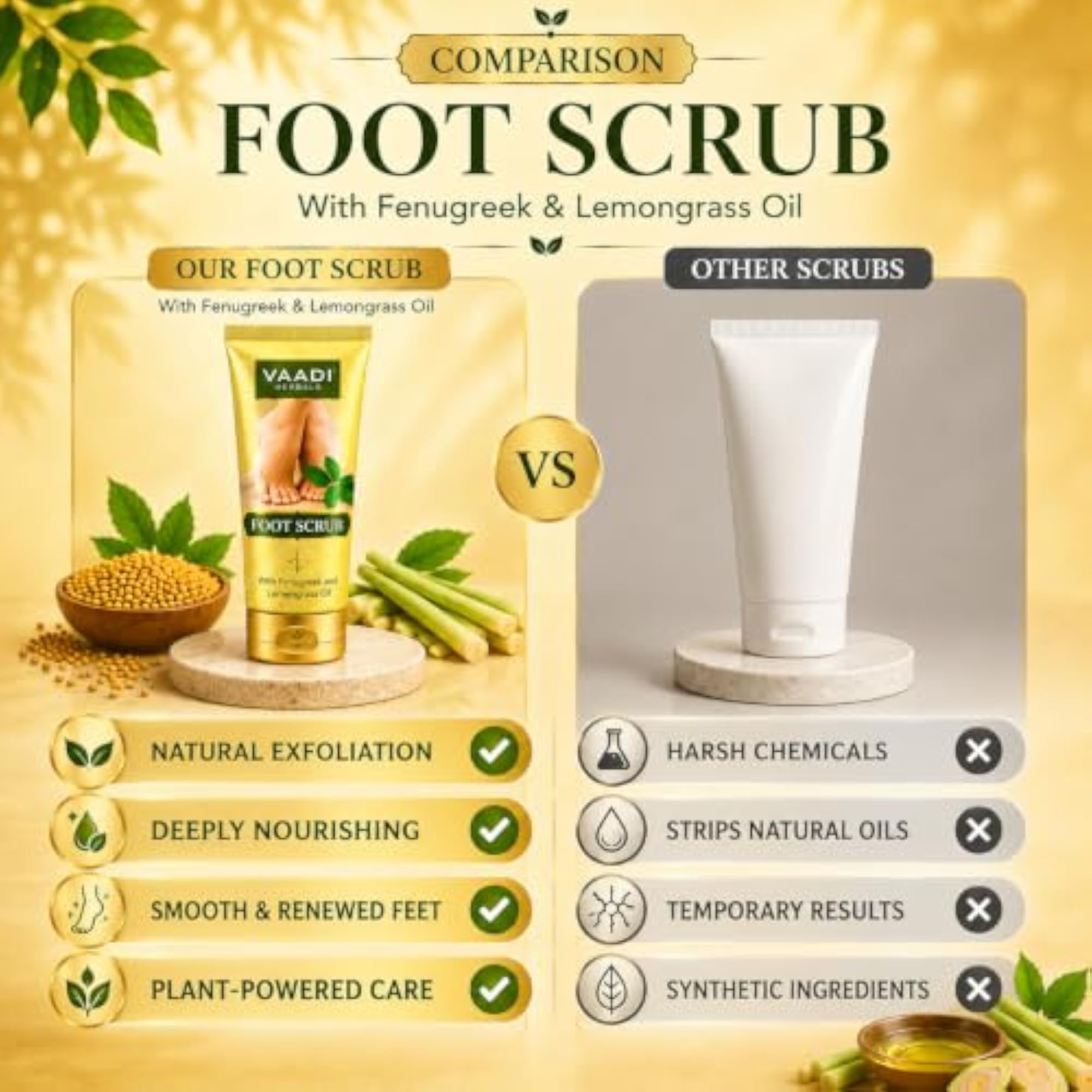 Fenugreek and Lemongrass Oil Foot Scrub, 110g x 2