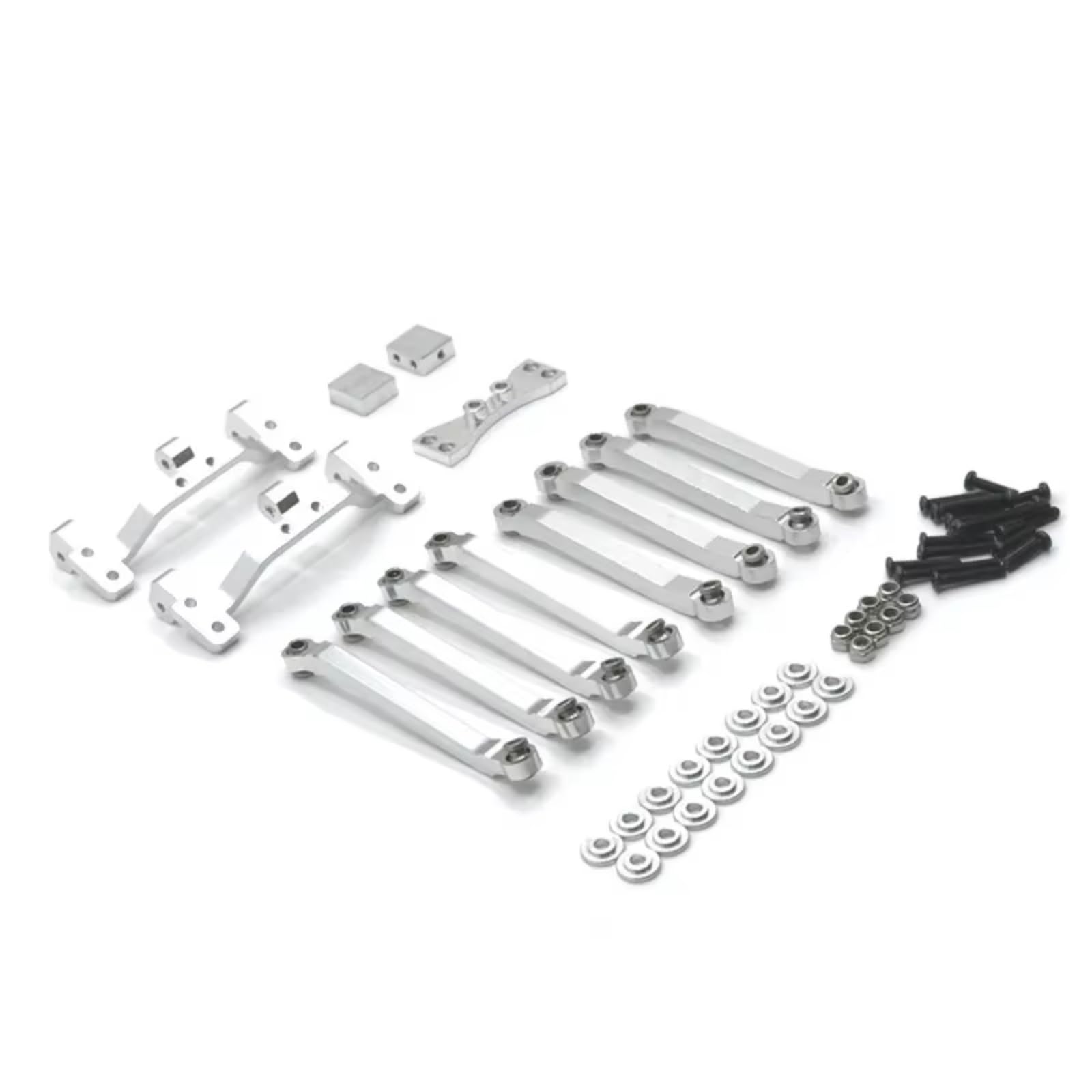 RC Car Accessories for MN D90 D91 D96 for MN98 99S 1/12 Metal Modified Connecting Rod Connecting Rod Bracket Remote Control Crawler Vehicle Upgrade Accessories(Silver)