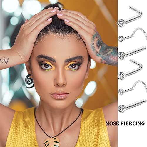 Sotica 32Pcs Nose Piercing Kit, Nose Piercing Jewelry Kit With 18G 20G Hollow Needles Nose Rings Nose Studs Professional Nose Piercing Kit With Piercing Clamps Jewelry For Nose Piercing Supplies #TOP6