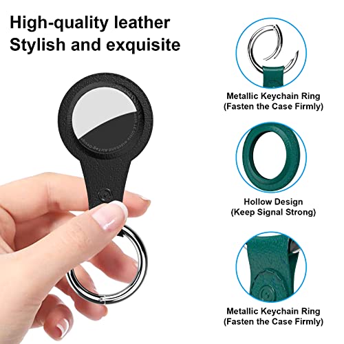 4 Pack Airtag Case For Apple Airtag, Protective Pu Leather Keychain Tracker Cover With Air Tag Holder,Finder Items For Dogs,Keys,Backpacks,Multi-Color Airtag Accessories(Not Indclude Airtag) #TOP1