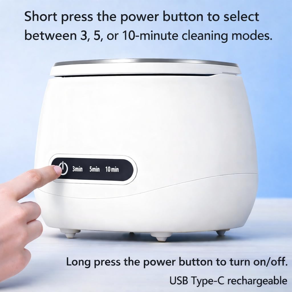 Rechargeable Nail Tool Cleaning and Sterilizer Machine, Nail Tool with High-Frequency Vibration and Blue Light 3 Timers Mode for Nail Drill Bits with Cleaning Tablets, Nail Art Brush, Nail Clipper