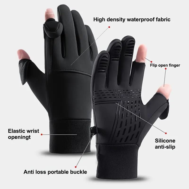2XK-NOV Fingerlose Handschuhe Angel Handschuhe Winterhandschuhe – Jagdhandschuhe Herren Warme Fahrradhandschuhe Damen, Bitte messen Sie Ihren Handumfang (M)