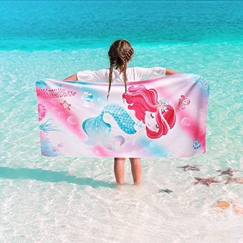 WERNNSAI Mermaid Kids Beach Towel