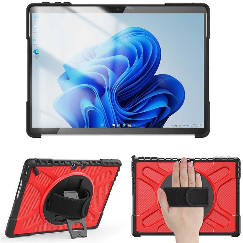 Microsoft Surface Pro 第11版用ジェネリックケース(カラー:レッド) ハードバックハードシリコンスタンドカバー