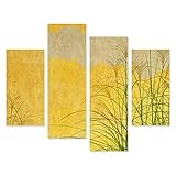 Lindo ４枚セット ウォールパネル ススキ 秋 イネ科 秋の七草 薄 芒 尾花 日本 金 ゴールド モダン インテリア アートパネル 壁掛け お洒落 北欧 雑貨 アート 飾り 新築 リビング シール ファブリックパネル お祝い ホテル 店舗 写真 ギフト プレゼント 風景 オープン祝い デコ 簡単