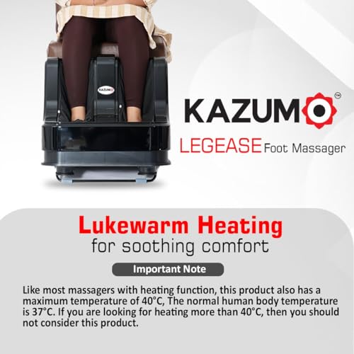 Image of LegEase Foot Massager with 40C Warm Therapy, 4-Motor Rolling & Kneading Massage for Relaxation & Fatigue Recovery, Pain Relief Foot Calf & Leg Massager with Vibration, Boosts Blood Circulation, Ergonomic Design (Black)