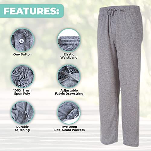 Daresay Men's Lounge Pants- Soft Cotton Jersey Knit Lounge Bottoms, Mens Pajama Pants With 2 Deep Side Pockets, 3-Pack #TOP2