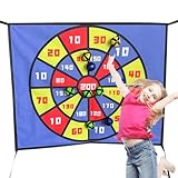 Dartscheibe Für Kinder – 23,6 X 19,7 Zoll Dartscheiben-Spieleset | Wurfspielzeug | 60 X 50 Cm Großes Tuch + ABS-Ziel Mit 10 Klebebällen Für Interaktive Sportaktivitäten Im Garten, Hof, Geburtstag, Par