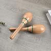 2 Pcs Wood Maracas for Kids Adults, Wooden Maracas Shakers Musical Instrument