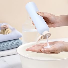 UMETASS 8.8 oz Travel Shampoo Bottles, Refillable Flip Cap Squeeze Bottles for Toiletries, Large Leakage-proof Travel Shampoo and Conditioner Bottles (Blue)