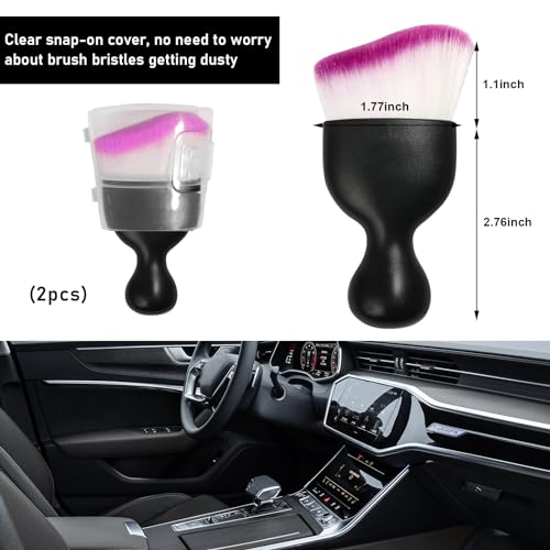 image for Ziciner 2 PCS Car Detailing Brush, Curved Soft Bristles Auto Removal D