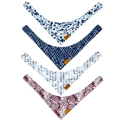 Remy+Roo Dog Bandanas - 4 Pack | Classic Set | Premium Durable Fabric | Unique Shape | Adjustable Fit | Multiple Sizes Offered (Xl) #TOP7
