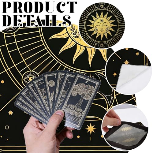 Nappe d'autel wicca phases de la lune avec sac de rangement tarot
