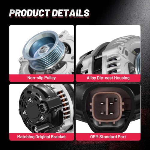 Image of BDFHYK 130Amp High Output Alternator 12V 6-Groove Pulley Clockwise