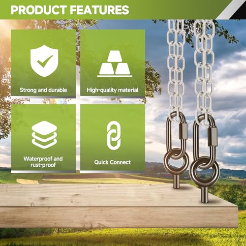 12Pcs 3” Quick Link Chain Connector, 1600lbs Capacity M8 Heavy Duty High Strength Giant Carabiners for Swing, Camping, Pet Leash, Fishing