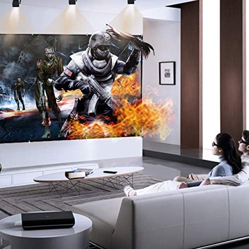 Projector Screen 120 Inch,Powerextra 16:9 HD 4K Foldable Anti-Crease Portable Projector Screen for Home Theater Indoor Outdoor Movie Screen, Support Double-Sided Projection
