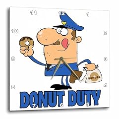3 d Rose Wall Clock Silent 10 inch Funny Cartoon Police Officer On Donut Duty More Random Cartoon