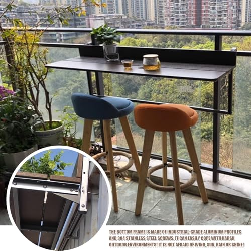Mesa plegable ajustable para balcón ideal para desayunar al aire libre en patios 6
