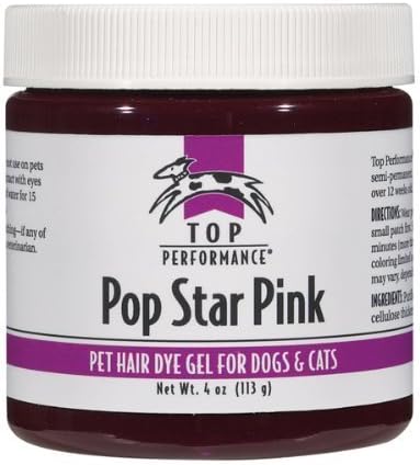 Top Performance Dog Hair Dye Gel, 4-Ounce, Popstar Pink