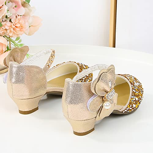2025 Girls Heeled Shoe Dress Shoes Bows Heel Princess Flower Wedding For Toddler Little Kid3