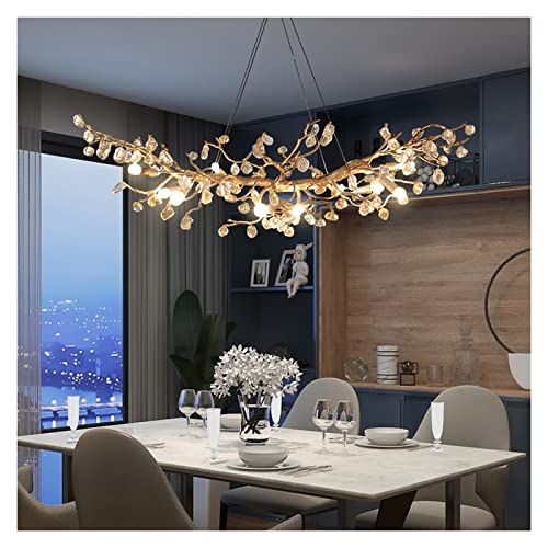 Lustre en cuivre moderne et cristal de roche d'exception - 4