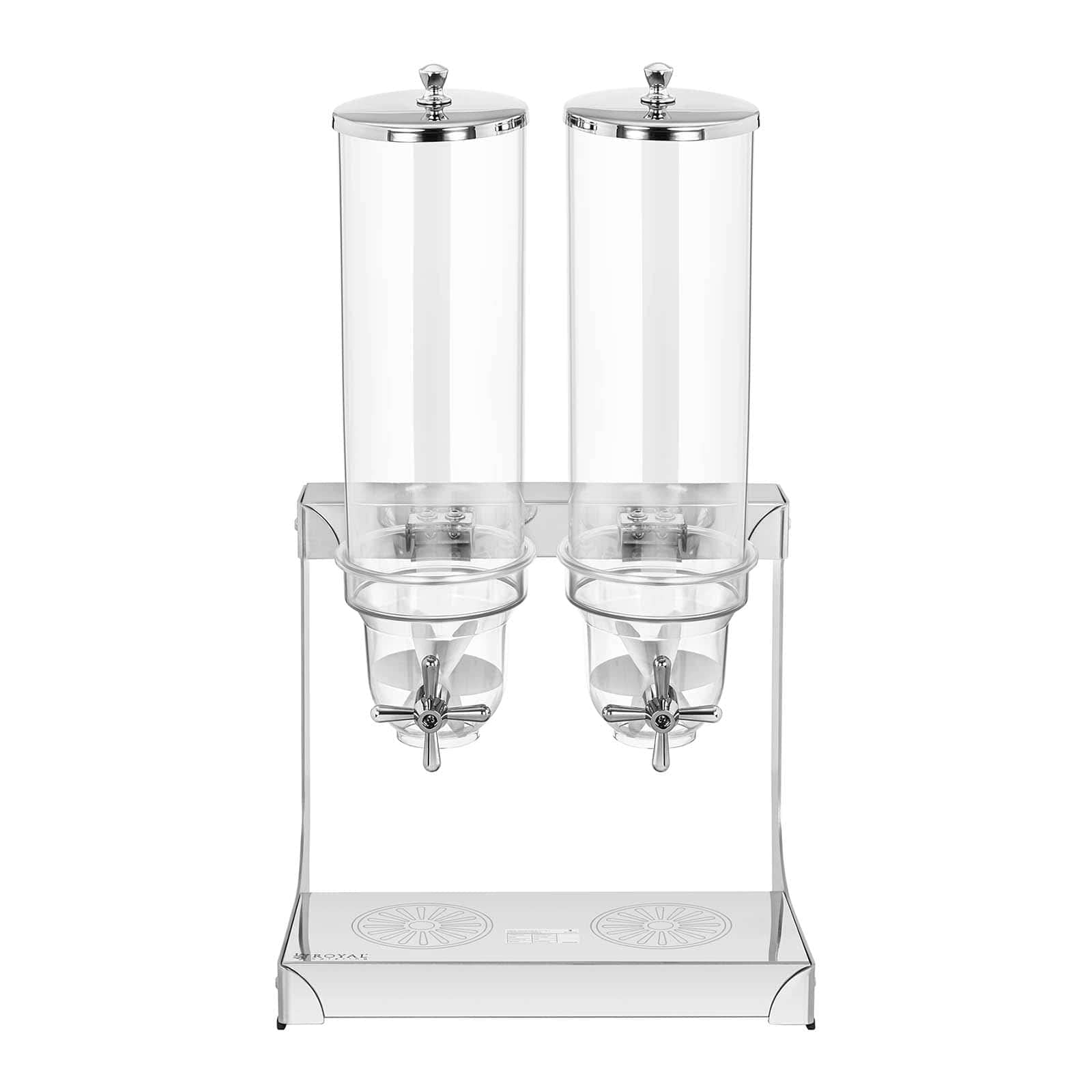 Royal Catering Dispenser per Cereali Distributore di Cereali RCCS-3.5LSS2 (2 x 3,5 litri, 2 contenitori, Acciaio inox)