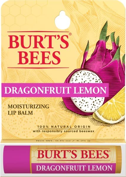 Burts Bees Dragonfruit Lemon Moisturizing Lip Balm Unisex 0.15 oz (I0115832)