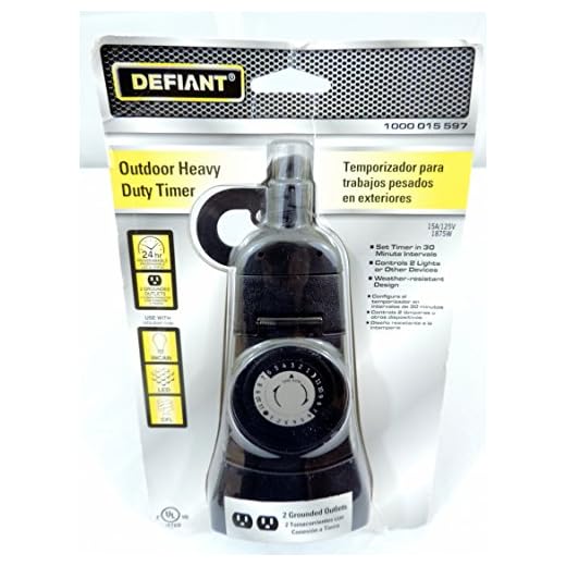 Defiant Outdoor Heavy Duty Timer 1000 015 597 w/ 2 Grounded Outlets