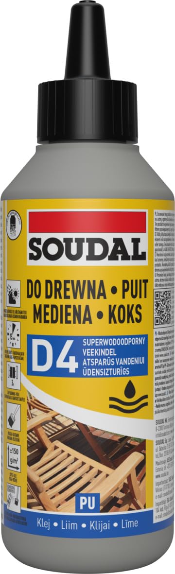 Adesivo per legno poliuretanico super resistente all'acqua 66A Soudal