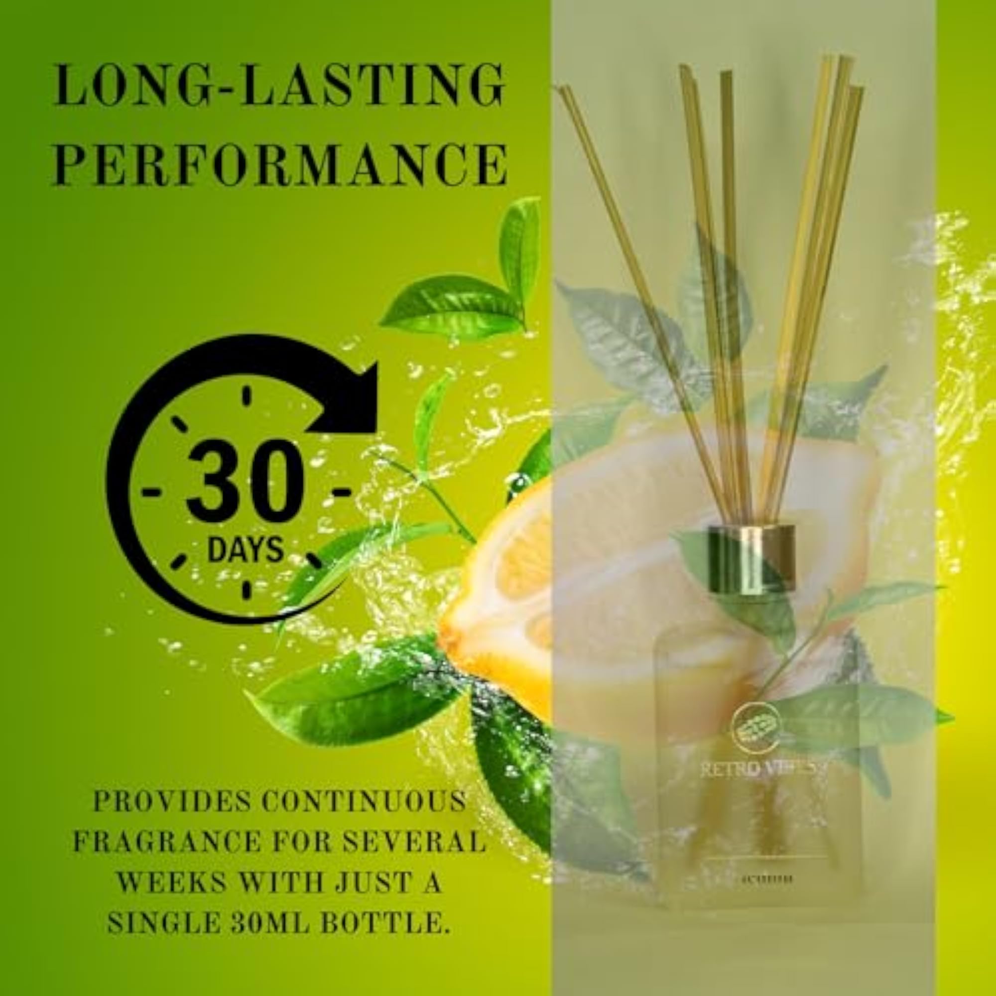 Retro Vibes Reed Diffuser Set with Bamboo Sticks, 30ml (Pack of 2)