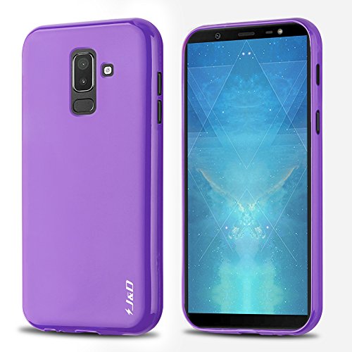 J&D Compatible para Galaxy J8 Funda, [Cojín Fino] [Parachoques Ligero] [Protección contra Caídas] Resistente Funda TPU Protectora para Samsung Galaxy J8 - Púrpura