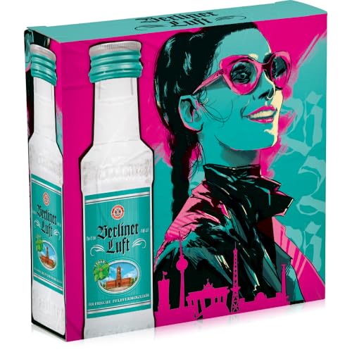 Berliner Luft | Kultiger Pfefferminzlikör | Frisch, klar & aromatisch | Vegan & glutenfrei | Made in Berlin | 18% Vol. | 4 x 0,02L