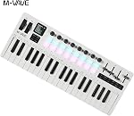 M-VAVE SMK-37 PRO 37-key MIDI clavier avec DX-7 FM Synthétiseur, sans fil MIDI & 8 Séquenceur de motif, 1.54" Écran, RGB Plaquettes, arpège et avec 16 Pads de tambours rétroéclairés, 8
