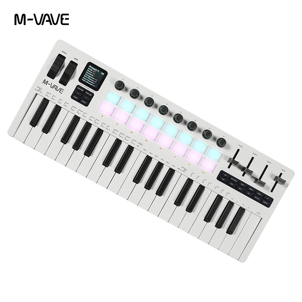 M-VAVE SMK-37 PRO 37-key MIDI Keyboard with DX-7 FM Synthesizer