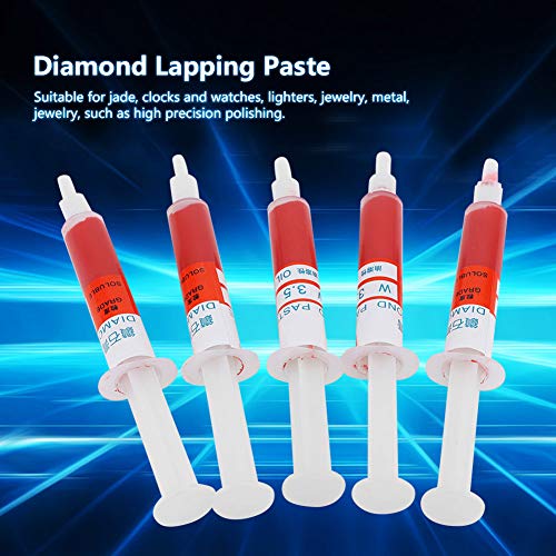 5er Set Diamantschleifer, Diamant Polierpaste Metall 8000 Diamantpaste Polierpaste Läpppaste Schleifpaste Nadelröhrchen W1.0# 8000 (W3.5 (3000 mesh Feinpolieren))