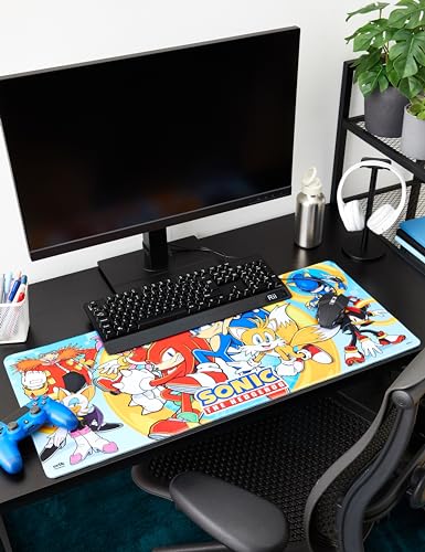 Erik Official Sonic Green Hill Zone Adventures XXL Mouse Mat - Desk Pad - 31.5" x 13.78" Non-Slip Rubber Base Mouse Pad, Gaming Mouse Pad, Keyboard Mouse Mat - Sonic The Hedgehog Gifts