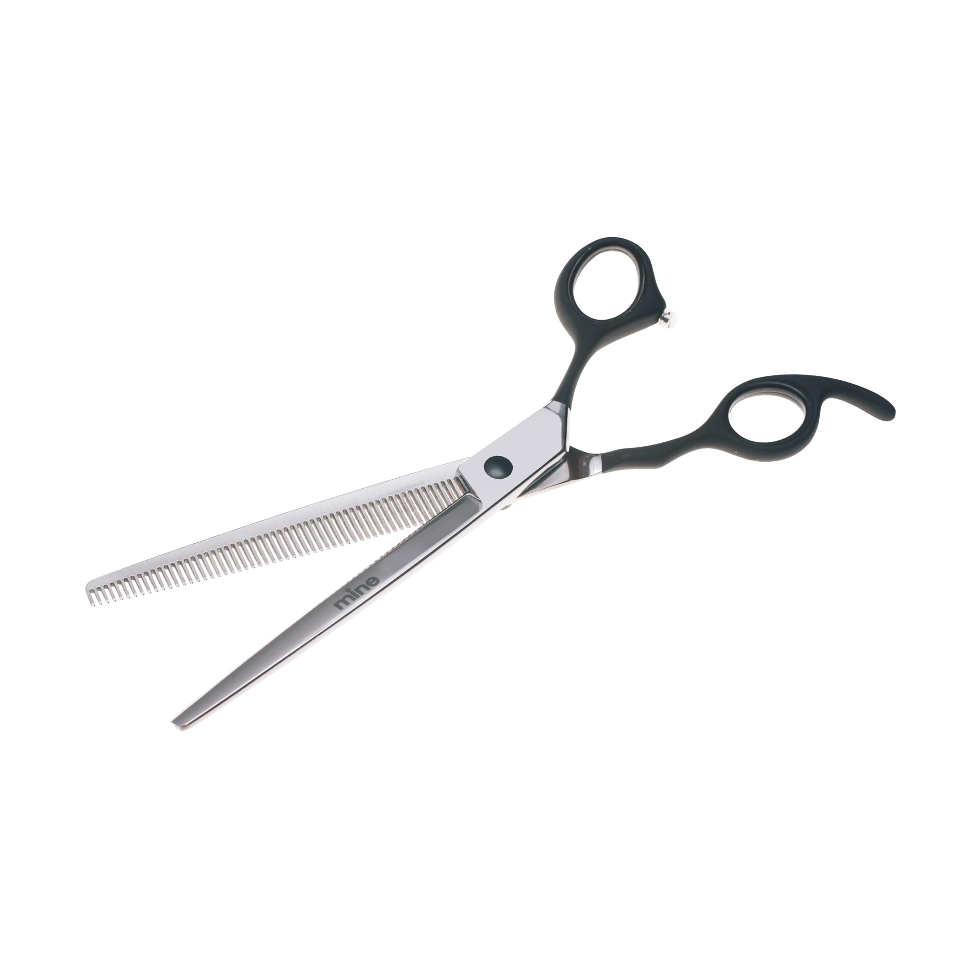 Mine Dog Grooming Scissors Thinners 7.5" – 56 Teeth Professional Japanese Steel, Convex Edge, Offset Rubber Handle, Groomer Tool for All Coat Types, Eco Case & Care Kit