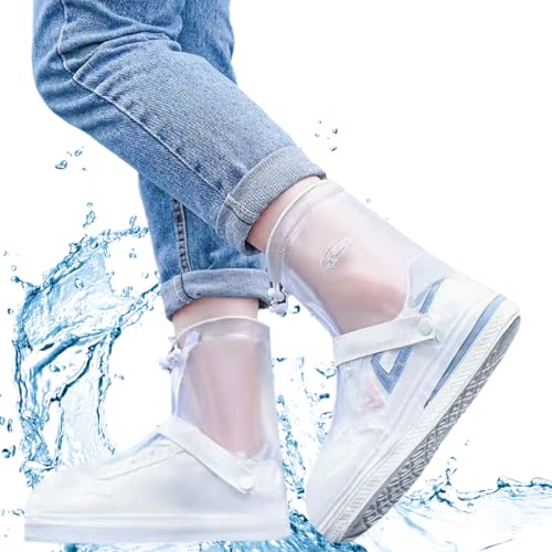 Image of Waterproof Shoe Covers for Rain & Snow, Non-Slip Reusable Overshoes with Zipper - Durable Shoe Protectors for Hiking, Cycling, Outdoor Activities,Rain Boots for Men, Women & Kids
