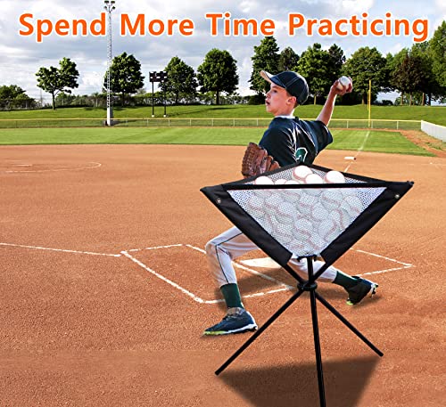 Gulfmore Ball Caddy For Baseball/Softball, Portable Batting Practice Equipment Bags,36X12In Holds Up To 60 Baseballs 30Softballs Stand, Pitch Back Baseball Rebounder. #TOP6