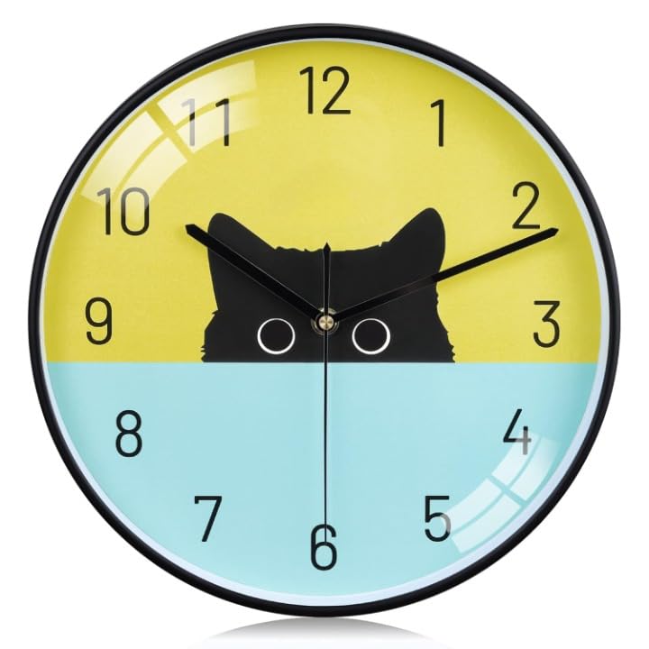 TEKCOOL Wall Clock 12" Silent Quartz Decorative Wall Clock Non-Ticking Classic Digital Clock Battery Operated Round Easy to Read Handheld Complete Home/Kitchen/Bedroom(457).