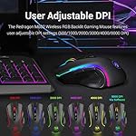 Redragon M602 Griffin RGB Gaming Mouse, RGB Spectrum Backlit Ergonomic Mouse with 7 Programmable Backlight Modes up to 7200 DPI for Windows PC Gamers (Black, Wireless) - Image 4