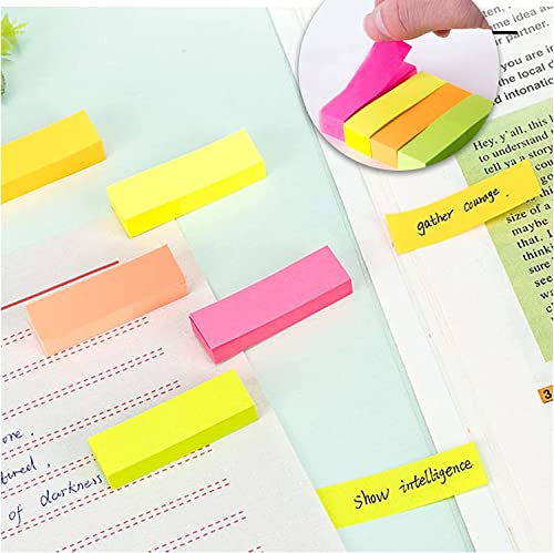 Farbige Haftnotizen, 1600 Blatt Selbstklebende Haftnotizzettel, Super Sticky Notes, Farbig Notizblöck für Büro Schule Zuhause(8 Farben, 76 x 16 mm)
