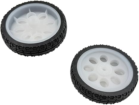 4PCS TT Motor Wheel 65mm Rubber Tire Wheel for RC Car Smart Car Robot Wheels Replacement Part Style 1