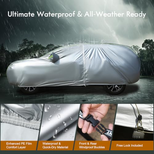 Image of Tecoom Light Shell SUV Car Cover Waterproof All Weather Fit for 206-215 inch
