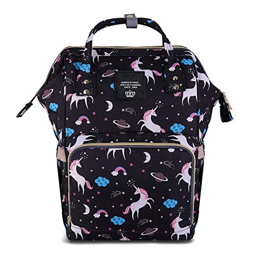 Image of Diaper Bag /Mother Backpack for Travel (Printed Black) Prints and Colours May Vary