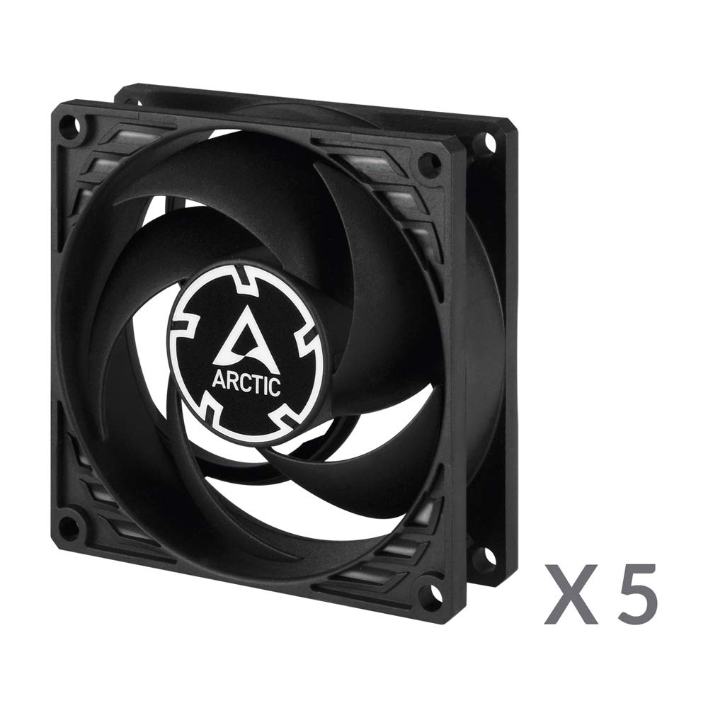 ARCTIC P8 PWM PST (confezione da 5) - Ventola da 80 mm, tecnologia di condivisione PWM (PST), ottimizzata per la pressione, motore molto silenzioso, computer, velocità ventola: 200-3000 giri/min -